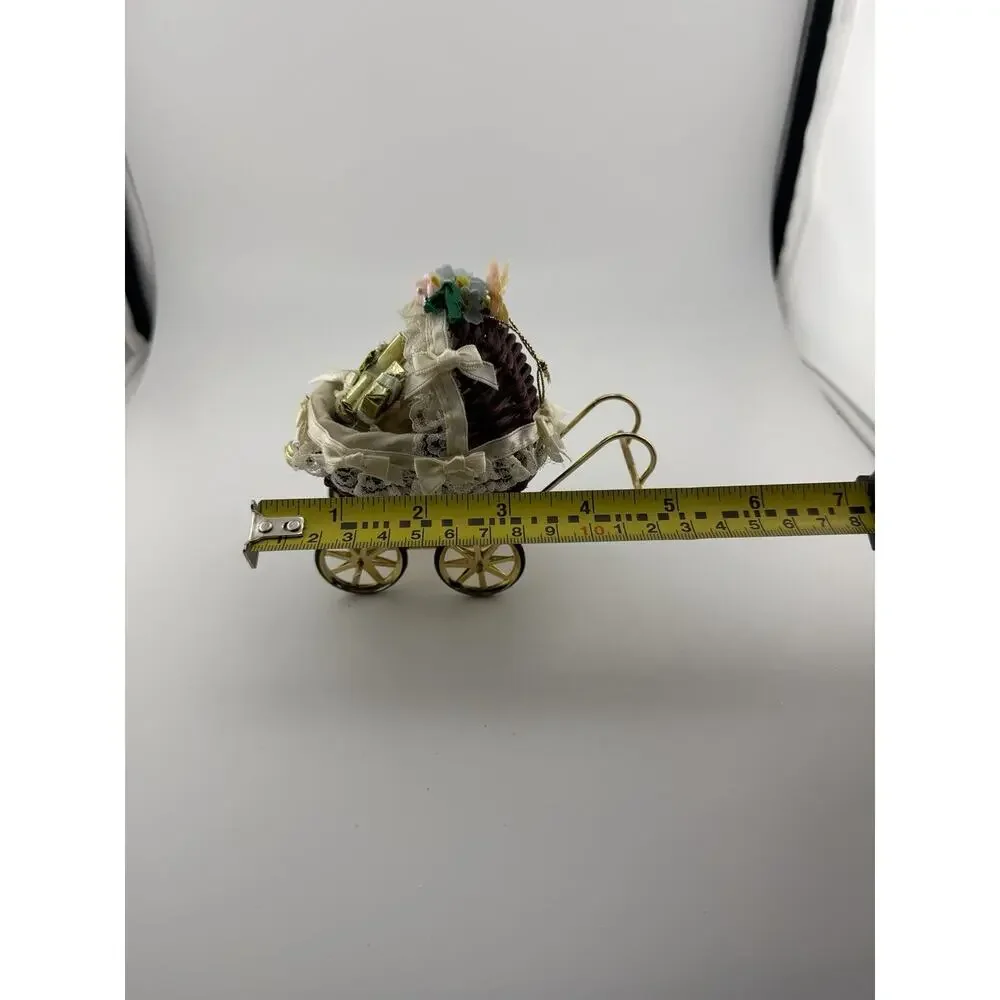 Vintage Kurt S Adler 1985 Mini Baby Carriage Christmas Ornament 5